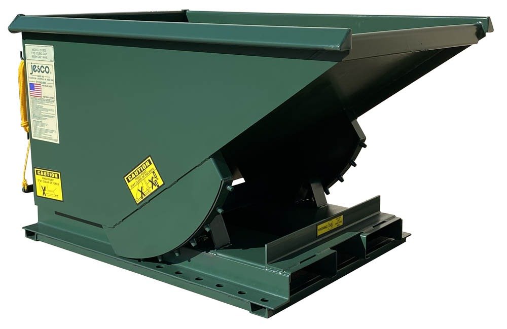 Jesco heavy duty self dumping forklift hopper with structural base